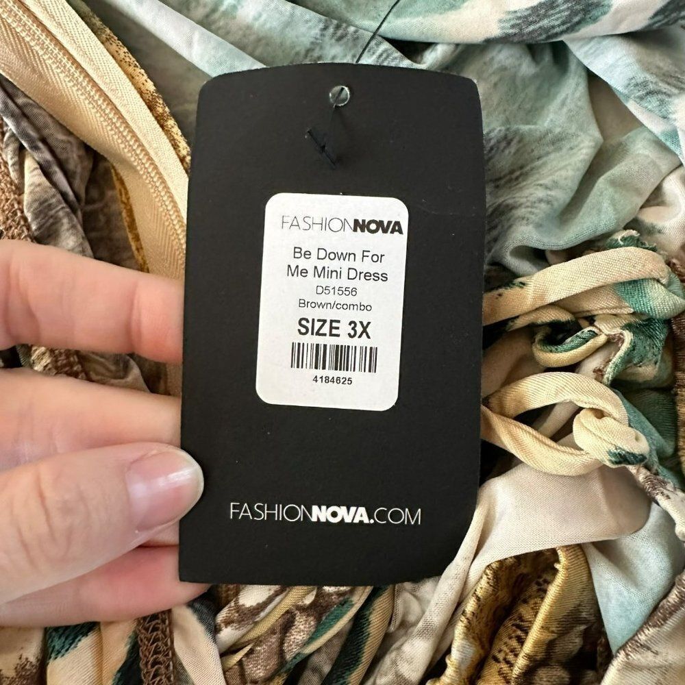 Fashion Nova Be Down For Me Mini Dress Cold Shoulder Animal Print Belly Cut out - Picture 5 of 7